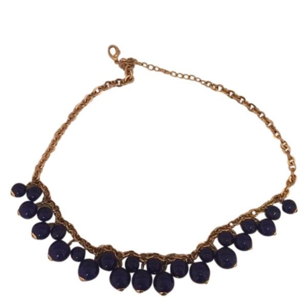 Blue and gold statement necklace from The Limited
